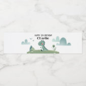 Roarsome Dino Birthday  Waterfles Etiket (Enkel label)