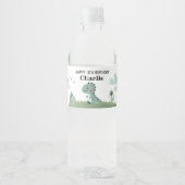 Roarsome Dino Birthday Waterfles Etiket (Voorkant)