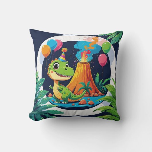 Roarsome Dino Throw Pillow Kussen (Voorkant)