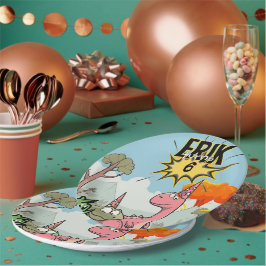 Roarsome Dino Verjaardag, Schattigee Cartoon Dino Papieren Bordje