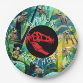 ROARSOME Dinosaur Party Papieren Bordje (Voorkant)