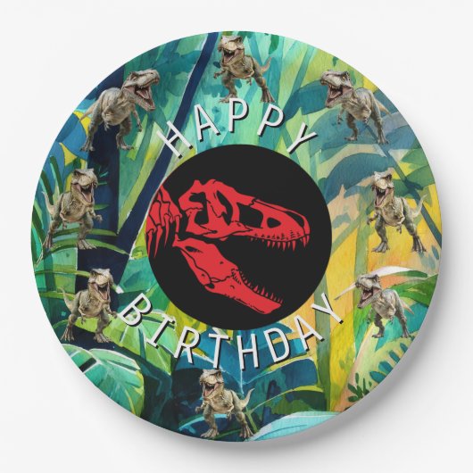 ROARSOME Dinosaur Party Papieren Bordje (Voorkant)
