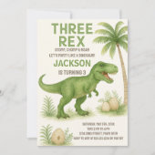 Roarsome Dinosaur Verjaardag Uitnodigingen (Voorkant)