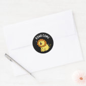 Roarsome Funny Roaring Lion Pun Dark BG Ronde Sticker (Envelop)