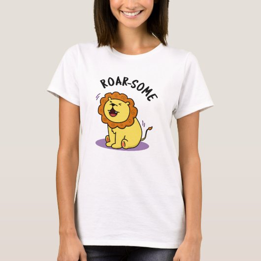 Roarsome Funny Roaring Lion Pun T-shirt (Voorkant)