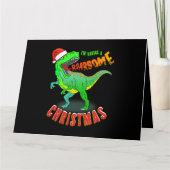 ROARSOME Kerstmis T Rex Dinosaur Kinder Kaart (Voorkant)