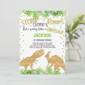 Roarsome Kinder Partij Kaart met Sparkle (Staand voorkant)