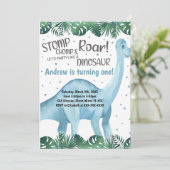 Roarsome Party Kaart voor jongens of meisjes (Staand voorkant)