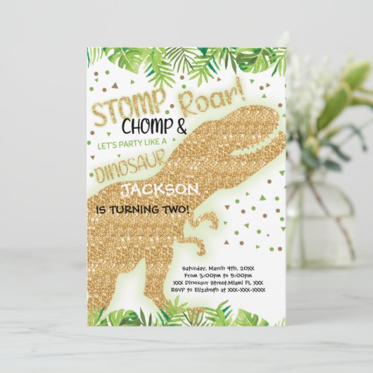 Roarsome Party Kaart voor kinderen (Staand voorkant)