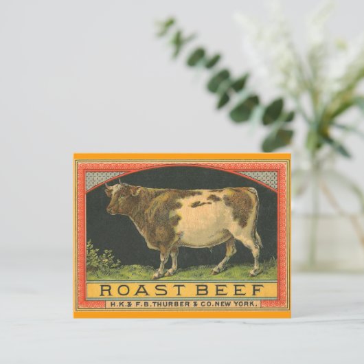  roast beef Advertisement New York Briefkaart (Staand voorkant)