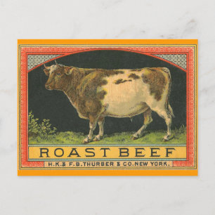 roast beef Advertisement New York Briefkaart