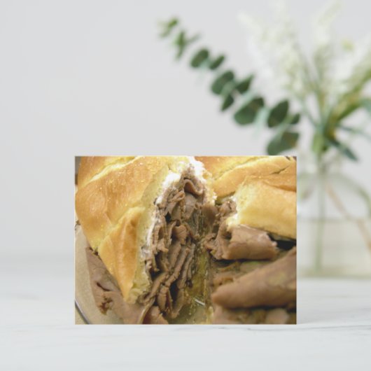 Roast beef sandwich met crèmegeit briefkaart (Staand voorkant)