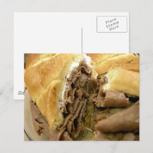 Roast beef sandwich met crèmegeit briefkaart (Voorkant / Achterkant)