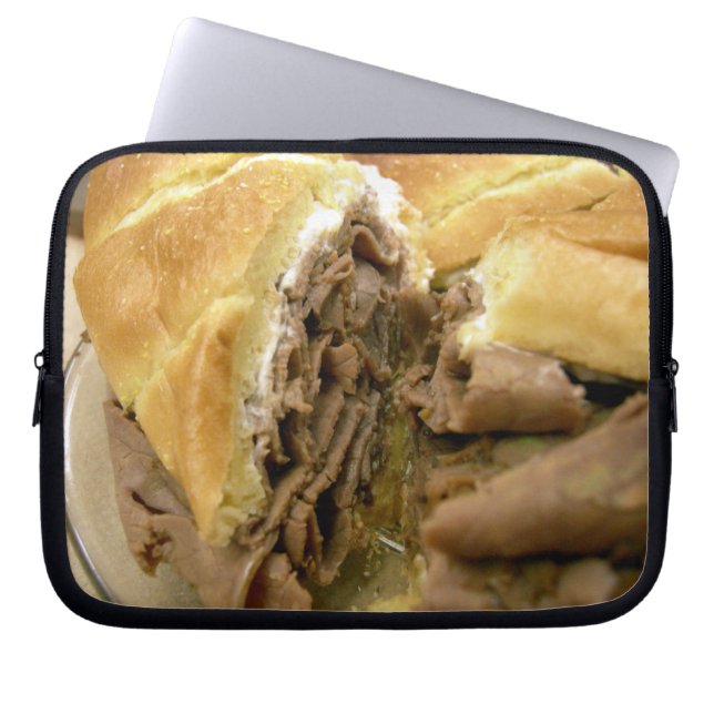 Roast beef sandwich met crèmegeit laptop sleeve (Voorkant)