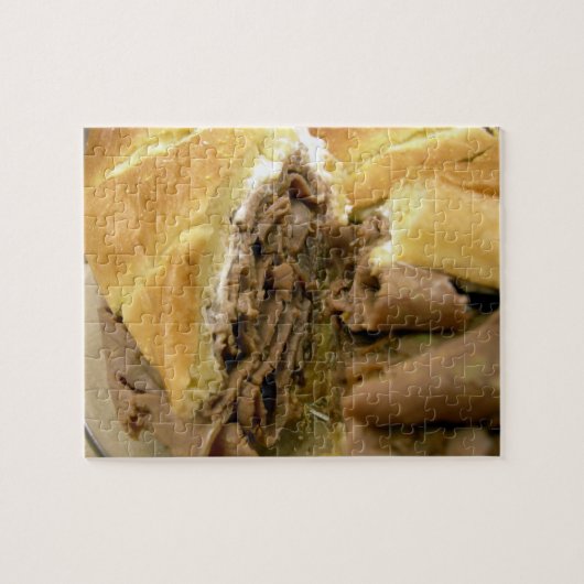 Roast beef sandwich met crèmegeit legpuzzel (Horizontaal)