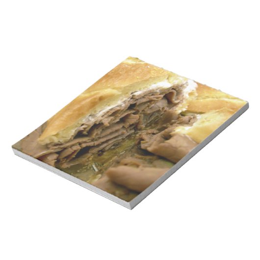 Roast beef sandwich met crèmegeit notitieblok (Linkerzijde)