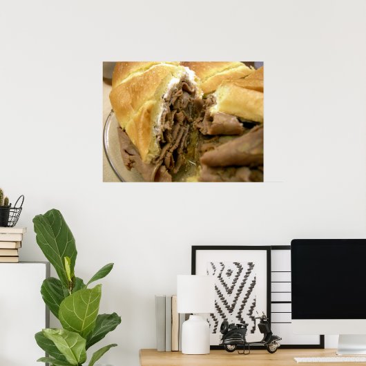 Roast beef sandwich met crèmegeit poster (Thuiskantoor)