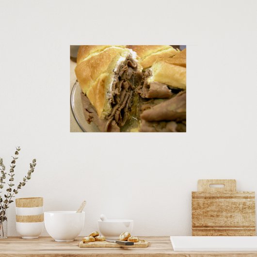 Roast beef sandwich met crèmegeit poster (Keuken)