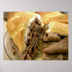 Roast beef sandwich met crèmegeit poster