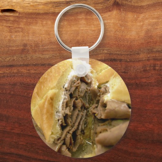 Roast beef sandwich met crèmegeit sleutelhanger (Voorkant)