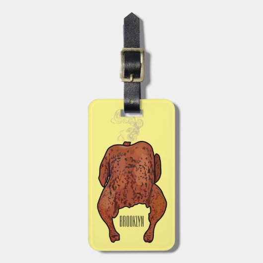 Roast cartoon illustratie bagagelabel (Voorkant verticaal)