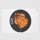 Roast cartoon illustratie golfhanddoek (Horizontaal)