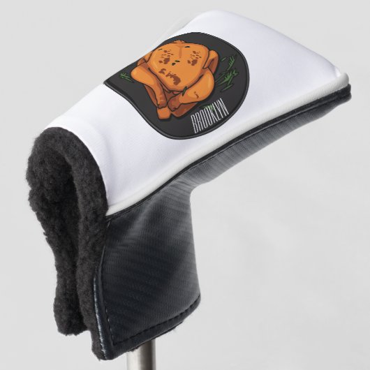 Roast cartoon illustratie golfheadcover (3/4 voorkant)