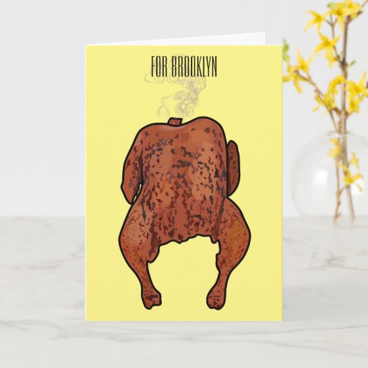 Roast cartoon illustratie kaart (Gele Bloem)