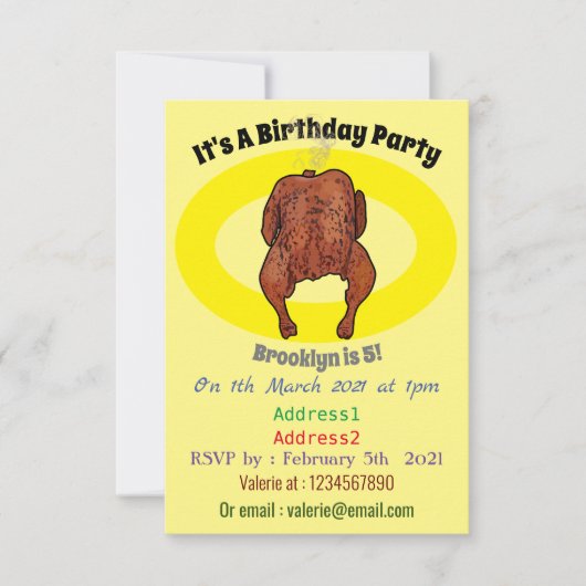 Roast cartoon illustratie kaart (Voorkant)