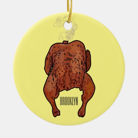 Roast cartoon illustratie keramisch ornament (Voorkant)