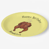 Roast cartoon illustratie papieren bordje (Gekanteld)