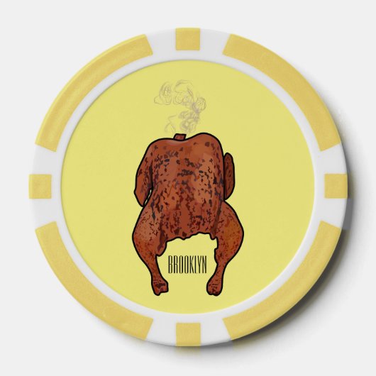Roast cartoon illustratie poker chips (Voorkant)