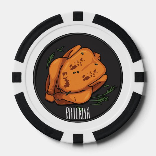 Roast cartoon illustratie poker chips (Voorkant)