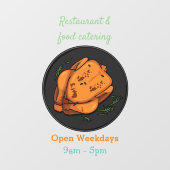 Roast cartoon illustratie raamsticker (Vel)