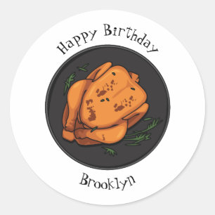 Roast cartoon illustratie ronde sticker