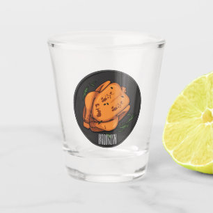 Roast cartoon illustratie shot glas