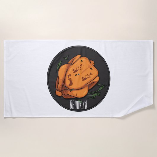 Roast cartoon illustratie strandlaken (Voorkant)