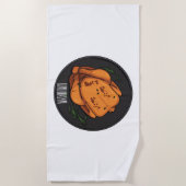 Roast cartoon illustratie strandlaken (Voorkant)