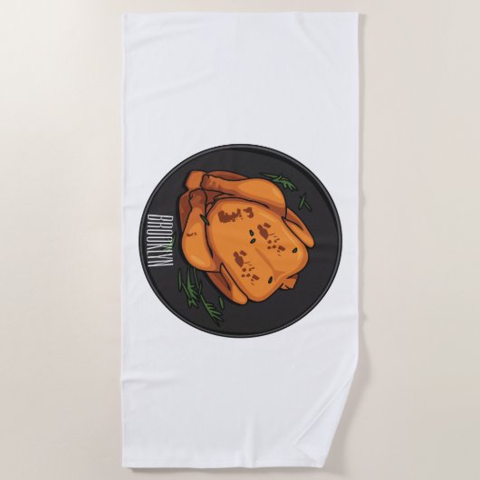 Roast cartoon illustratie strandlaken (Voorkant)