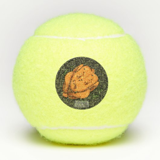 Roast cartoon illustratie tennisballen (Voorkant)