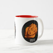 Roast cartoon illustratie tweekleurige koffiemok (Voorkant rechts)
