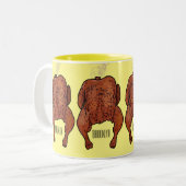 Roast cartoon illustratie tweekleurige koffiemok (Voorkant links)