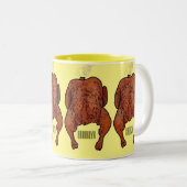 Roast cartoon illustratie tweekleurige koffiemok (Voorkant rechts)