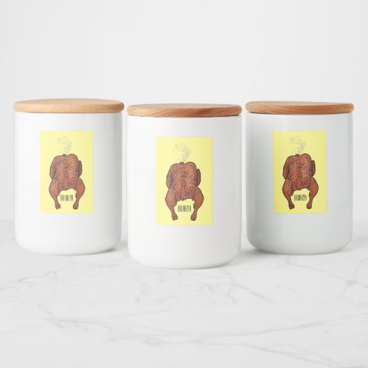 Roast cartoon illustratie voedselcontainer etiket (Flessen)