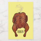 Roast cartoon illustratie voedselcontainer etiket (Enkel label)