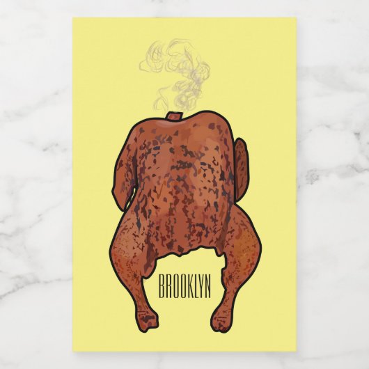 Roast cartoon illustratie voedselcontainer etiket (Enkel label)