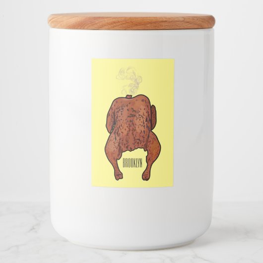 Roast cartoon illustratie voedselcontainer etiket (Voorkant)