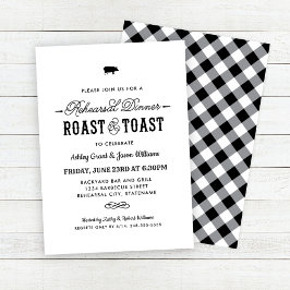 Roast en Toast Zwarte Bruiloft Proefdiner Dinner Kaart