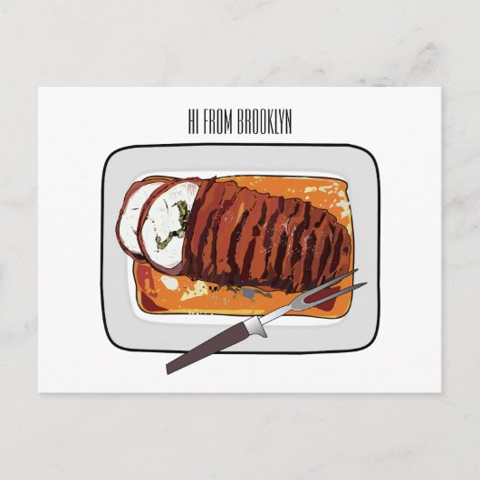 Roast kalkoenen borstschilderij cartoon briefkaart (Voorkant)