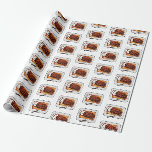 Roast kalkoenen borstschilderij cartoon cadeaupapier